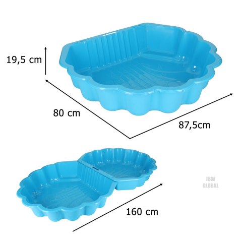 Piaskownica zamykana basen Muszelka Twins podwójna 2w1 160x87,5x19,5cm niebieska "3Toysm" Dzięgielewski Tomasz Piaskownica zamykana basen Muszelka Twins podwójna 2w1 160x87,5x19,5cm niebieska "3Toysm" Dzięgielewski Tomasz
