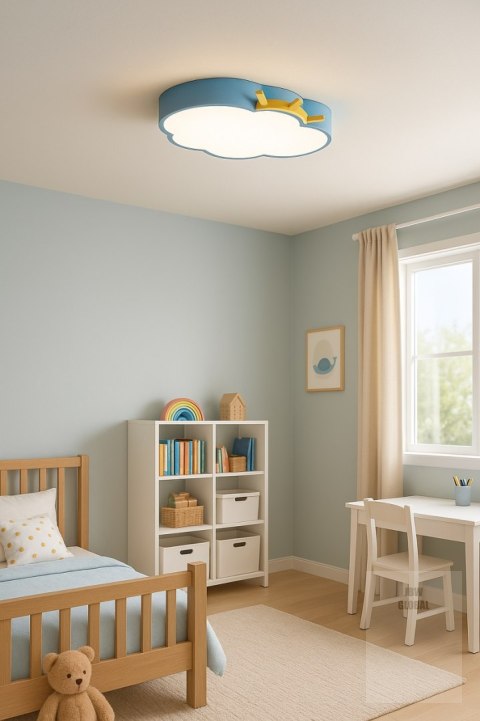 Lampa LED sufitowa plafon do pokoju dziecięcego ściemniana LUMELA + pilot chmurka niebieska Kik Sp. z o. o. Sp. k. Lampa LED sufitowa plafon do pokoju dziecięcego ściemniana LUMELA + pilot chmurka niebieska Kik Sp. z o. o. Sp. k.