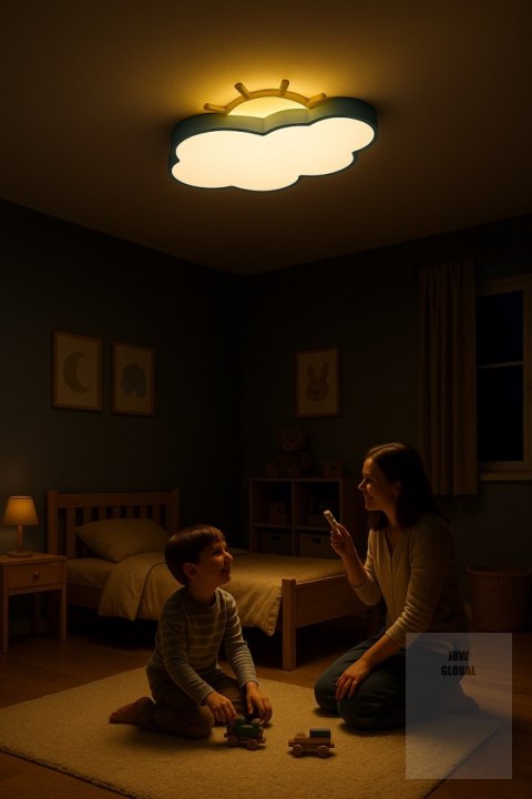 Lampa LED sufitowa plafon do pokoju dziecięcego ściemniana LUMELA + pilot chmurka niebieska Kik Sp. z o. o. Sp. k. Lampa LED sufitowa plafon do pokoju dziecięcego ściemniana LUMELA + pilot chmurka niebieska Kik Sp. z o. o. Sp. k.
