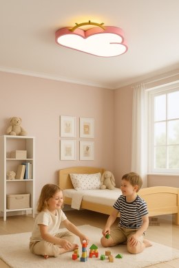 Lampa LED sufitowa plafon do pokoju dziecięcego ściemniana LUMELA + pilot chmurka różowa Kik Sp. z o. o. Sp. k.