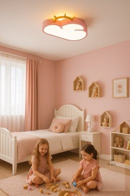 Lampa LED sufitowa plafon do pokoju dziecięcego ściemniana LUMELA + pilot chmurka różowa Kik Sp. z o. o. Sp. k.