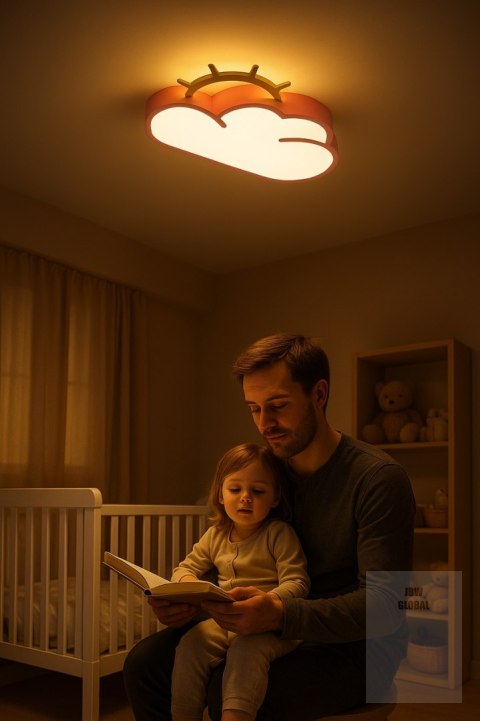 Lampa LED sufitowa plafon do pokoju dziecięcego ściemniana LUMELA + pilot chmurka różowa Kik Sp. z o. o. Sp. k. Lampa LED sufitowa plafon do pokoju dziecięcego ściemniana LUMELA + pilot chmurka różowa Kik Sp. z o. o. Sp. k.
