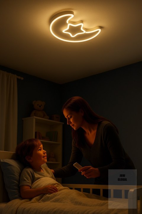 Lampa LED sufitowa plafon do pokoju dziecięcego ściemniana LUMELA + pilot księżyc biała Kik Sp. z o. o. Sp. k. Lampa LED sufitowa plafon do pokoju dziecięcego ściemniana LUMELA + pilot księżyc biała Kik Sp. z o. o. Sp. k.