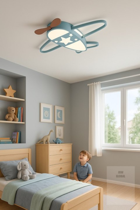 Lampa LED sufitowa plafon do pokoju dziecięcego ściemniana LUMELA + pilot samolot Kik Sp. z o. o. Sp. k. Lampa LED sufitowa plafon do pokoju dziecięcego ściemniana LUMELA + pilot samolot Kik Sp. z o. o. Sp. k.