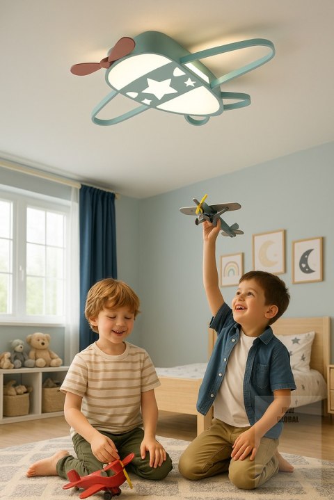 Lampa LED sufitowa plafon do pokoju dziecięcego ściemniana LUMELA + pilot samolot Kik Sp. z o. o. Sp. k. Lampa LED sufitowa plafon do pokoju dziecięcego ściemniana LUMELA + pilot samolot Kik Sp. z o. o. Sp. k.