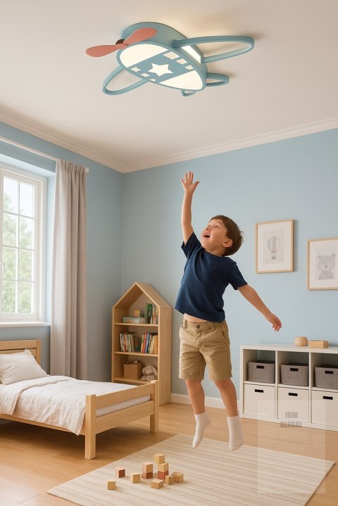 Lampa LED sufitowa plafon do pokoju dziecięcego ściemniana LUMELA + pilot samolot Kik Sp. z o. o. Sp. k. Lampa LED sufitowa plafon do pokoju dziecięcego ściemniana LUMELA + pilot samolot Kik Sp. z o. o. Sp. k.