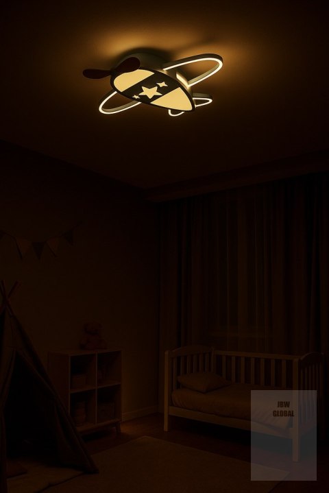 Lampa LED sufitowa plafon do pokoju dziecięcego ściemniana LUMELA + pilot samolot Kik Sp. z o. o. Sp. k. Lampa LED sufitowa plafon do pokoju dziecięcego ściemniana LUMELA + pilot samolot Kik Sp. z o. o. Sp. k.
