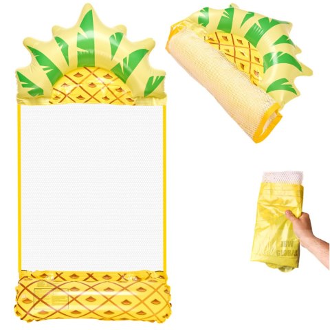 Materac dmuchany plażowy hamak wodny leżak fotel krzesło do pływania basenu ananas Kik Sp. z o. o. Sp. k. Materac dmuchany plażowy hamak wodny leżak fotel krzesło do pływania basenu ananas Kik Sp. z o. o. Sp. k.