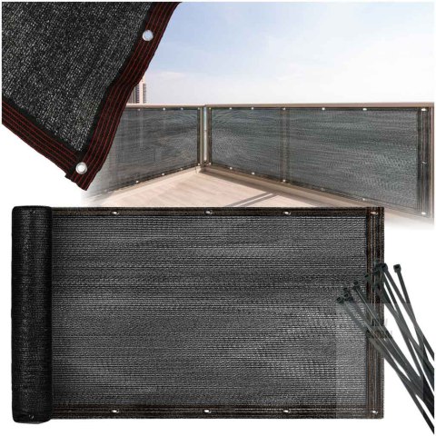 Osłona balkonowa LUARO mata maskująca siatka cieniująca na balkon taras 150g/m2 105x500cm Osłona balkonowa LUARO mata maskująca siatka cieniująca na balkon taras 150g/m2 105x500cm