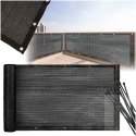 Osłona balkonowa LUARO mata maskująca siatka cieniująca na balkon taras 150g/m2 105x700cm UV + Trytytki
