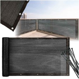 Osłona balkonowa LUARO mata maskująca siatka cieniująca na balkon taras 150g/m2 105x700cm UV + Trytytki Kik Sp. z o. o. Sp. k.
