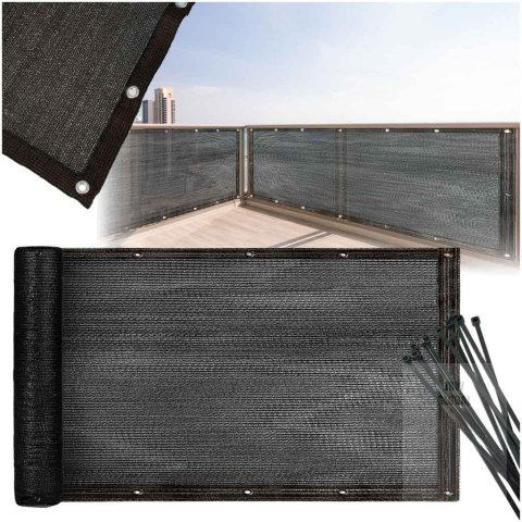 Osłona balkonowa LUARO mata maskująca siatka cieniująca na balkon taras 150g/m2 105x700cm UV + Trytytki Kik Sp. z o. o. Sp. k. Osłona balkonowa LUARO mata maskująca siatka cieniująca na balkon taras 150g/m2 105x700cm UV + Trytytki Kik Sp. z o. o. Sp. k.