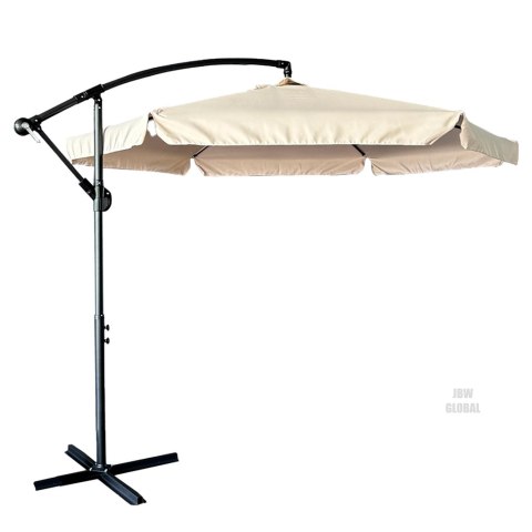 Parasol ogrodowy duży składany z wysięgnikiem 290cm beżowy Kik Sp. z o. o. Sp. k. Parasol ogrodowy duży składany z wysięgnikiem 290cm beżowy Kik Sp. z o. o. Sp. k.