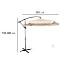Parasol ogrodowy duży składany z wysięgnikiem 290cm beżowy Kik Sp. z o. o. Sp. k.