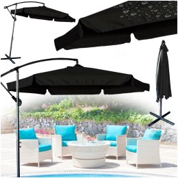 Parasol ogrodowy duży składany z wysięgnikiem 290cm czarny Kik Sp. z o. o. Sp. k.