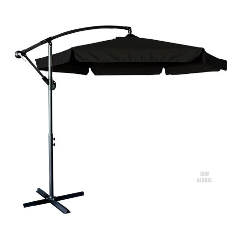 Parasol ogrodowy duży składany z wysięgnikiem 290cm czarny Kik Sp. z o. o. Sp. k. Parasol ogrodowy duży składany z wysięgnikiem 290cm czarny Kik Sp. z o. o. Sp. k.