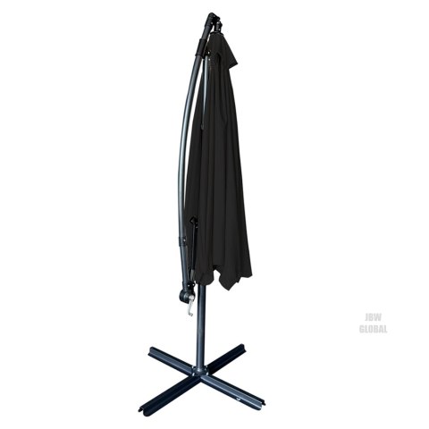 Parasol ogrodowy duży składany z wysięgnikiem 290cm czarny Kik Sp. z o. o. Sp. k. Parasol ogrodowy duży składany z wysięgnikiem 290cm czarny Kik Sp. z o. o. Sp. k.