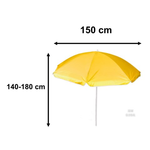 Parasol ogrodowy plażowy regulowany łamany składany UV 150cm żółty Kik Sp. z o. o. Sp. k. Parasol ogrodowy plażowy regulowany łamany składany UV 150cm żółty Kik Sp. z o. o. Sp. k.