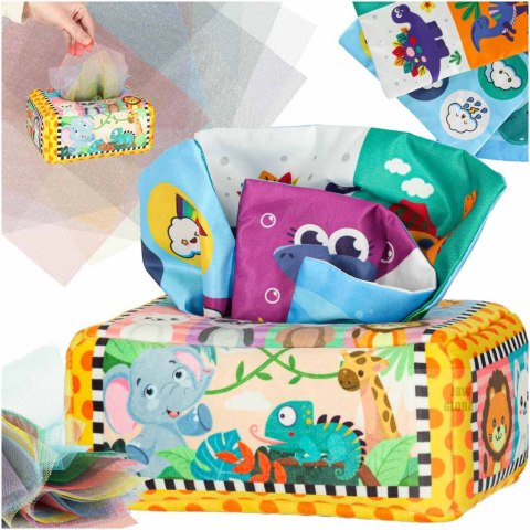 Sorter pudełko z chusteczkami sensoryczne montessori pluszowe cyfry litery Kik Sp. z o. o. Sp. k. Sorter pudełko z chusteczkami sensoryczne montessori pluszowe cyfry litery Kik Sp. z o. o. Sp. k.
