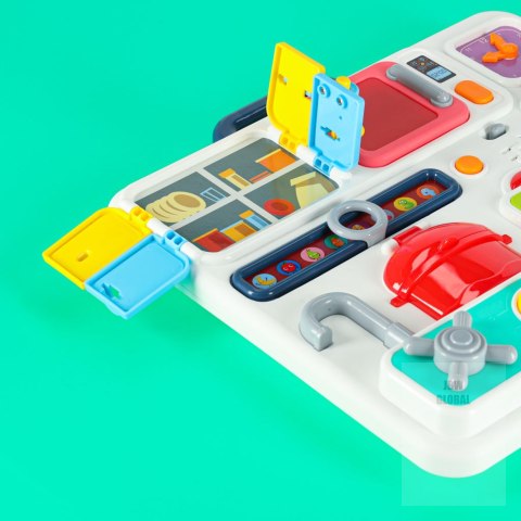 Tablica manipulacyjna sensoryczna montessori kuchnia zegar światło dźwięk Kik Sp. z o. o. Sp. k. Tablica manipulacyjna sensoryczna montessori kuchnia zegar światło dźwięk Kik Sp. z o. o. Sp. k.