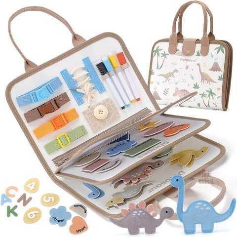 Tablica manipulacyjna sensoryczna montessori walizka dinozaury Kik Sp. z o. o. Sp. k. Tablica manipulacyjna sensoryczna montessori walizka dinozaury Kik Sp. z o. o. Sp. k.