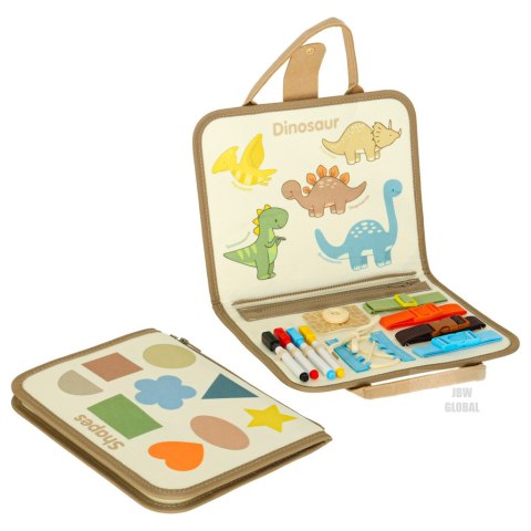 Tablica manipulacyjna sensoryczna montessori walizka dinozaury Kik Sp. z o. o. Sp. k. Tablica manipulacyjna sensoryczna montessori walizka dinozaury Kik Sp. z o. o. Sp. k.