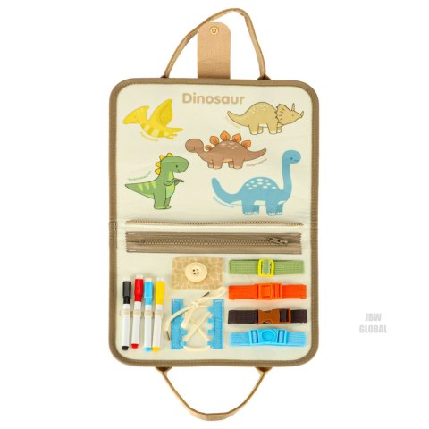 Tablica manipulacyjna sensoryczna montessori walizka dinozaury Kik Sp. z o. o. Sp. k. Tablica manipulacyjna sensoryczna montessori walizka dinozaury Kik Sp. z o. o. Sp. k.