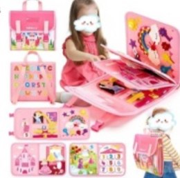 Tablica manipulacyjna sensoryczna montessori walizka plecak różowa Kik Sp. z o. o. Sp. k.