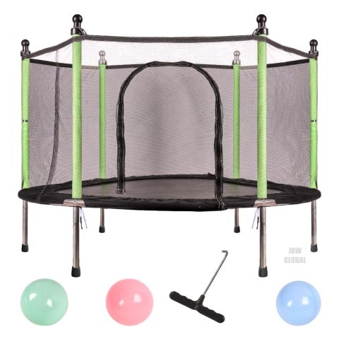 Trampolina ogrodowa dla dzieci siatka 140 cm zielona Trampolina ogrodowa dla dzieci siatka 140 cm zielona