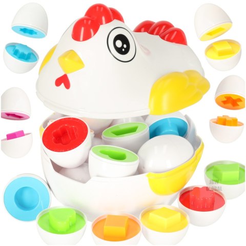 Układanka edukacyjna sorter dopasuj kształty jajka 10 szt. kura Kik Sp. z o. o. Sp. k. Układanka edukacyjna sorter dopasuj kształty jajka 10 szt. kura Kik Sp. z o. o. Sp. k.