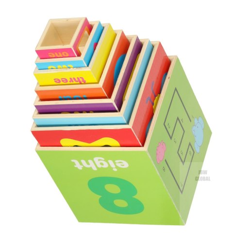 Wieża edukacyjna drewniana sorter kształty nauka liczenia 71cm XXL Wieża edukacyjna drewniana sorter kształty nauka liczenia 71cm XXL