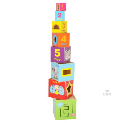 Wieża edukacyjna drewniana sorter kształty nauka liczenia 71cm XXL Wieża edukacyjna drewniana sorter kształty nauka liczenia 71cm XXL