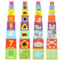 Wieża edukacyjna drewniana sorter kształty nauka liczenia 71cm XXL