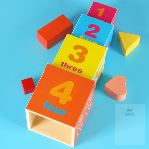 Wieża edukacyjna drewniana sorter kształty nauka liczenia 71cm XXL Wieża edukacyjna drewniana sorter kształty nauka liczenia 71cm XXL