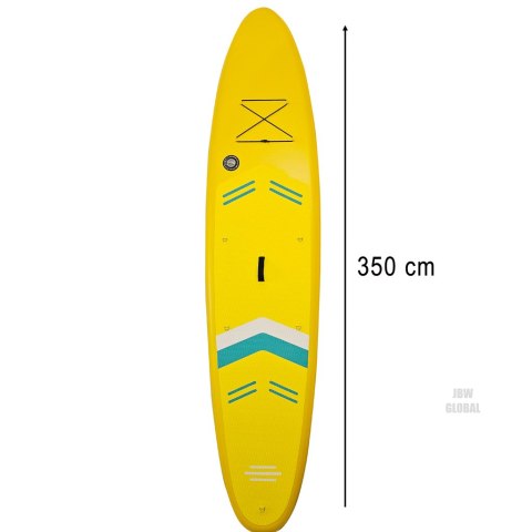 Deska SUP pompowana do pływania z siedzeniem akcesoriami wiosło zestaw żółta 350 cm Kik Sp. z o. o. Sp. k. Deska SUP pompowana do pływania z siedzeniem akcesoriami wiosło zestaw żółta 350 cm Kik Sp. z o. o. Sp. k.