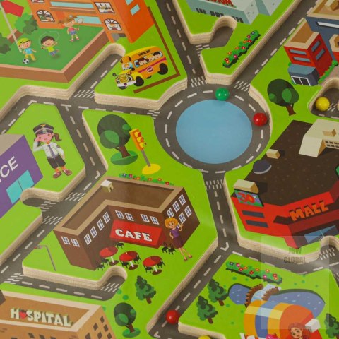 Gra labirynt magnetyczna planszowa drewniana do podróży duże miasto 2 graczy Gra labirynt magnetyczna planszowa drewniana do podróży duże miasto 2 graczy