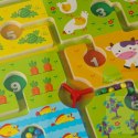 Gra labirynt magnetyczna planszowa drewniana do podróży farma 2 graczy Kik Sp. z o. o. Sp. k.