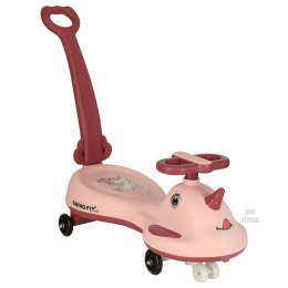Jeździk grawitacyjny LED Swing FIX S1 skuter z rączką różowy max 65kg