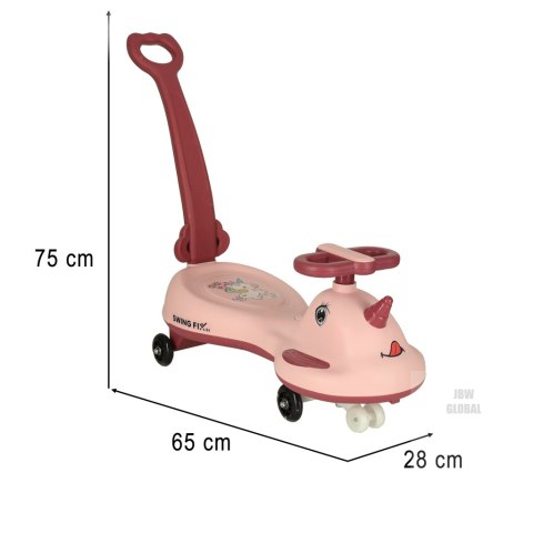 Jeździk grawitacyjny LED Swing FIX S1 skuter z rączką różowy max 65kg Kik Sp. z o. o. Sp. k. Jeździk grawitacyjny LED Swing FIX S1 skuter z rączką różowy max 65kg Kik Sp. z o. o. Sp. k.
