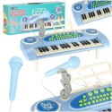 Keyboard dla dzieci pianinko interaktywne organki 37 klawiszy mikrofon statyw niebieskie Kik Sp. z o. o. Sp. k.