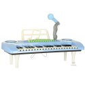 Keyboard dla dzieci pianinko interaktywne organki 37 klawiszy mikrofon statyw niebieskie Kik Sp. z o. o. Sp. k.