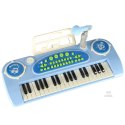 Keyboard dla dzieci pianinko interaktywne organki 37 klawiszy mikrofon statyw niebieskie Kik Sp. z o. o. Sp. k.
