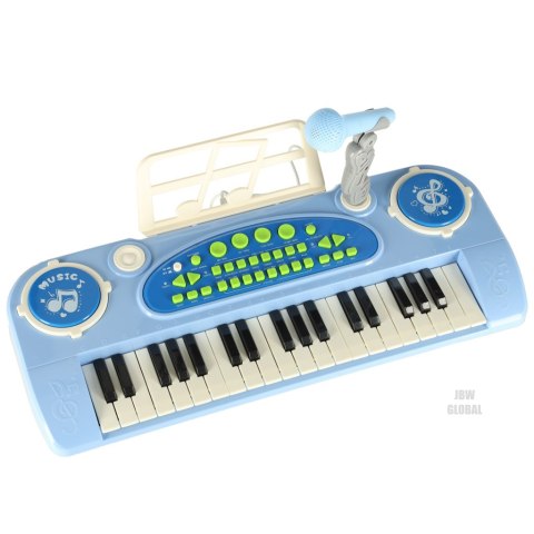 Keyboard dla dzieci pianinko interaktywne organki 37 klawiszy mikrofon statyw niebieskie Kik Sp. z o. o. Sp. k. Keyboard dla dzieci pianinko interaktywne organki 37 klawiszy mikrofon statyw niebieskie Kik Sp. z o. o. Sp. k.