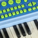 Keyboard dla dzieci pianinko interaktywne organki 37 klawiszy mikrofon statyw niebieskie Kik Sp. z o. o. Sp. k.