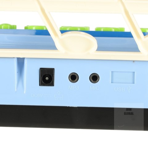 Keyboard dla dzieci pianinko interaktywne organki 37 klawiszy mikrofon statyw niebieskie Kik Sp. z o. o. Sp. k. Keyboard dla dzieci pianinko interaktywne organki 37 klawiszy mikrofon statyw niebieskie Kik Sp. z o. o. Sp. k.