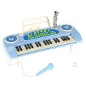 Keyboard dla dzieci pianinko interaktywne organki 37 klawiszy mikrofon statyw niebieskie Kik Sp. z o. o. Sp. k.