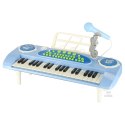 Keyboard dla dzieci pianinko interaktywne organki 37 klawiszy mikrofon statyw niebieskie Kik Sp. z o. o. Sp. k.