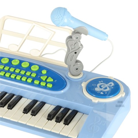 Keyboard dla dzieci pianinko interaktywne organki 37 klawiszy mikrofon statyw niebieskie Kik Sp. z o. o. Sp. k. Keyboard dla dzieci pianinko interaktywne organki 37 klawiszy mikrofon statyw niebieskie Kik Sp. z o. o. Sp. k.