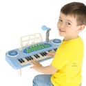 Keyboard dla dzieci pianinko interaktywne organki 37 klawiszy mikrofon statyw niebieskie Kik Sp. z o. o. Sp. k.
