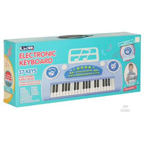 Keyboard dla dzieci pianinko interaktywne organki 37 klawiszy mikrofon statyw niebieskie Kik Sp. z o. o. Sp. k. Keyboard dla dzieci pianinko interaktywne organki 37 klawiszy mikrofon statyw niebieskie Kik Sp. z o. o. Sp. k.